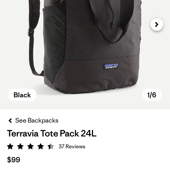 Patagonia Black Tote Backpack - Picture 7 of 7